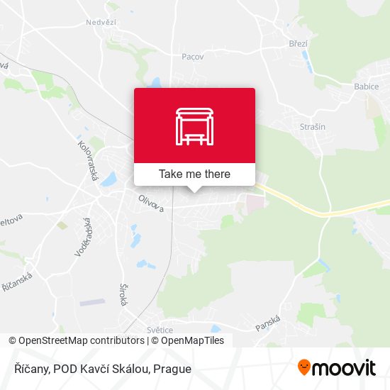 Říčany, POD Kavčí Skálou map