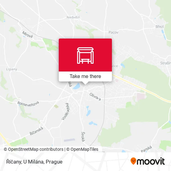 Карта Říčany, U Milána