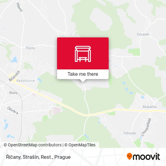Říčany, Strašín, Rest. map
