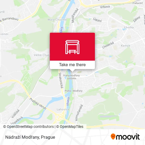 Карта Nádraží Modřany