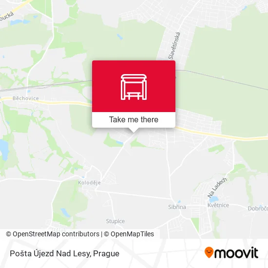 Карта Pošta Újezd Nad Lesy