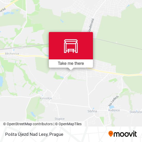 Карта Pošta Újezd Nad Lesy