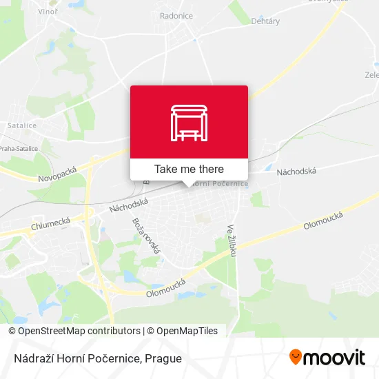 Карта Nádraží Horní Počernice