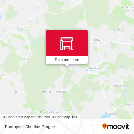 Карта Postupice, Chudláz