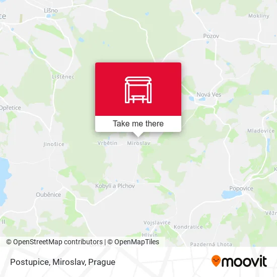 Карта Postupice, Miroslav