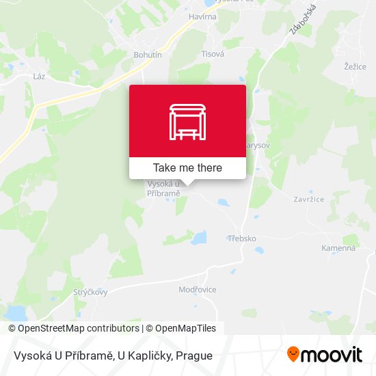 Vysoká U Příbramě, U Kapličky map