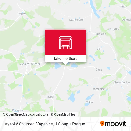 Карта Vysoký Chlumec, Vápenice, U Sloupu