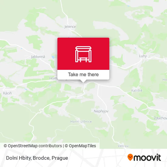 Карта Dolní Hbity, Brodce