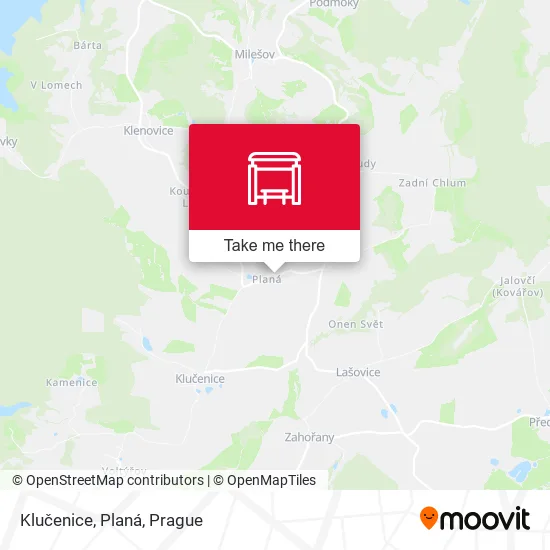 Карта Klučenice, Planá