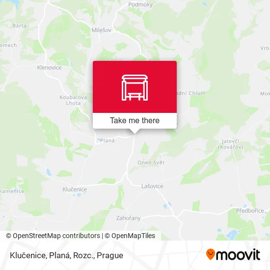 Карта Klučenice, Planá, Rozc.