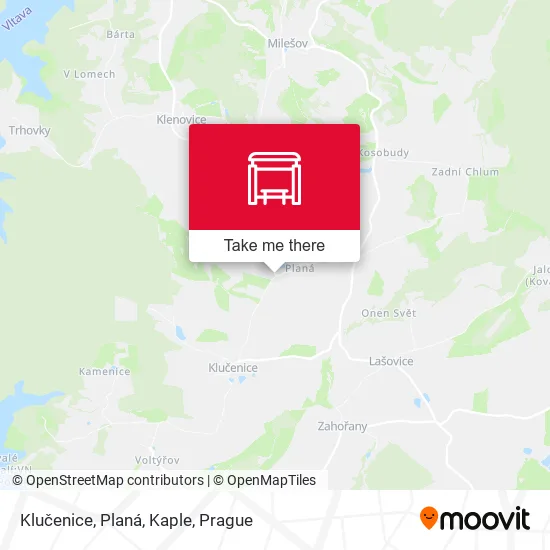 Карта Klučenice, Planá, Kaple