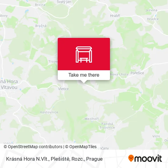Карта Krásná Hora N.Vlt., Plešiště, Rozc.