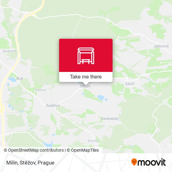 Milín, Stěžov map