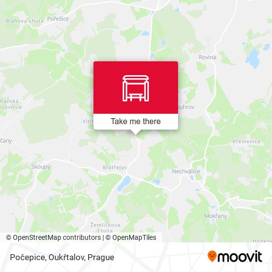 Карта Počepice, Oukřtalov