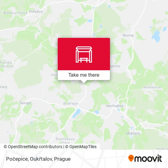 Карта Počepice, Oukřtalov