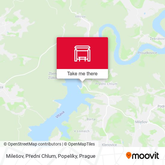 Milešov, Přední Chlum, Popelíky map