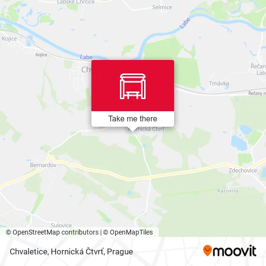 Карта Chvaletice, Hornická Čtvrť