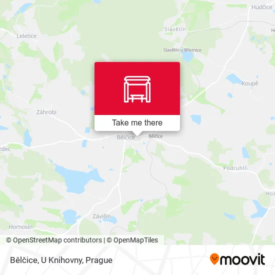 Карта Bělčice, U Knihovny