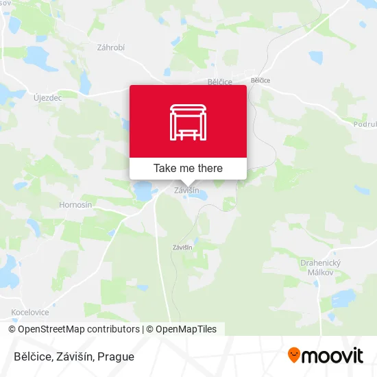 Карта Bělčice, Závišín