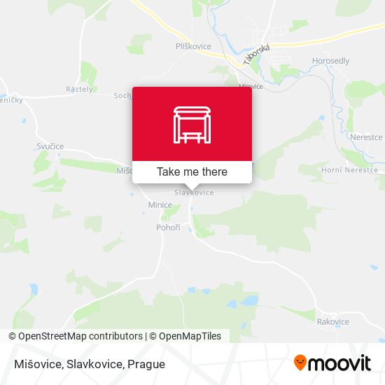Карта Mišovice, Slavkovice