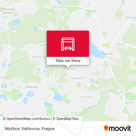 Карта Myštice, Vahlovice