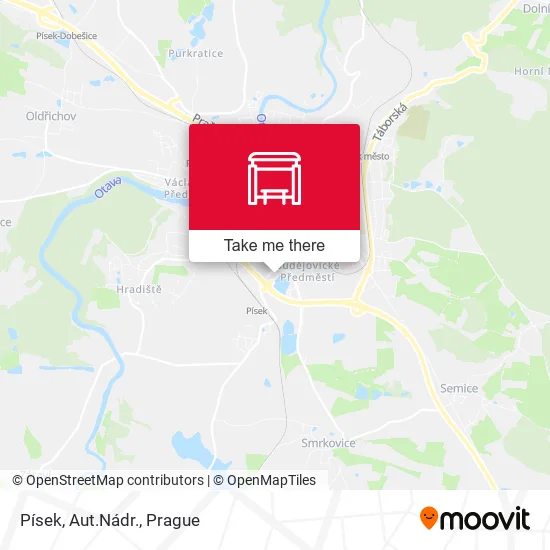 Карта Písek, Aut.Nádr.