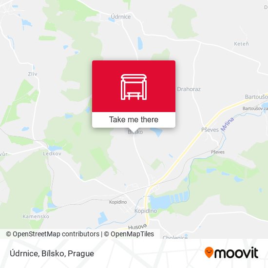 Карта Údrnice, Bílsko