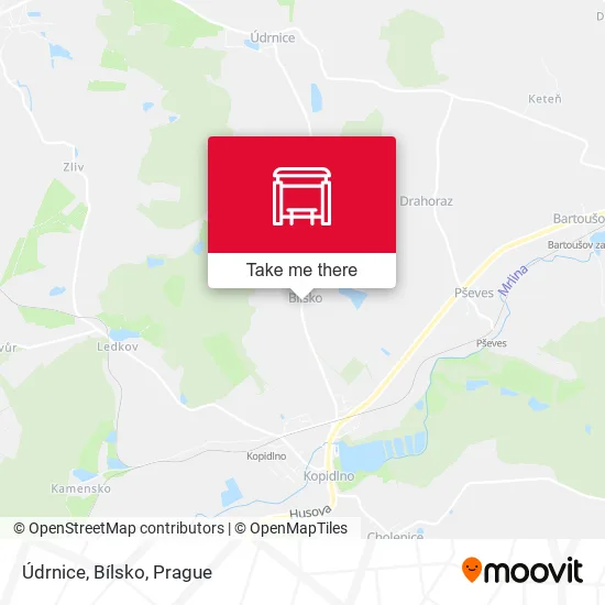 Карта Údrnice, Bílsko