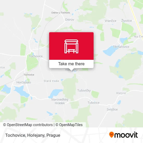 Карта Tochovice, Hořejany