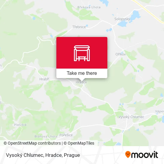 Карта Vysoký Chlumec, Hradce