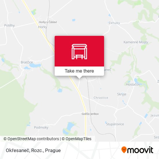 Okřesaneč, Rozc. map