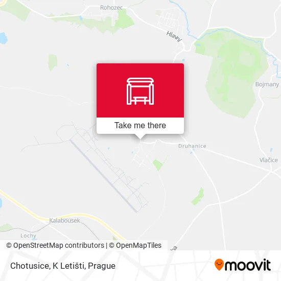 Карта Chotusice, K Letišti