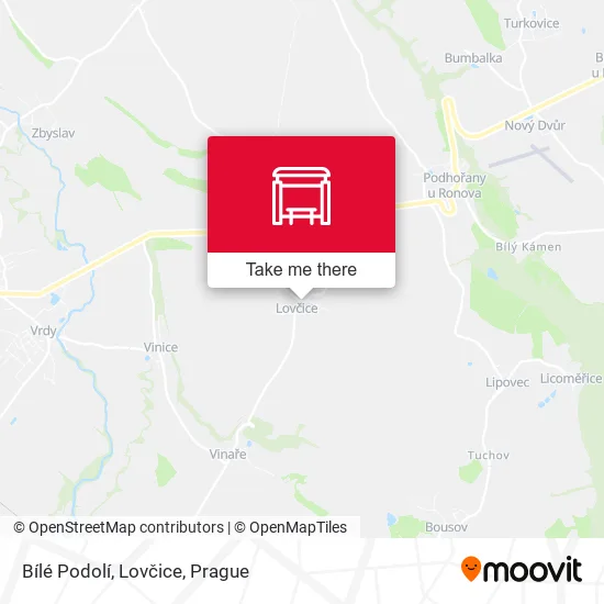 Карта Bílé Podolí, Lovčice