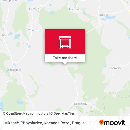 Vlkaneč, Přibyslavice, Kocanda Rozc. map