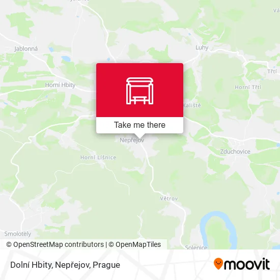 Карта Dolní Hbity, Nepřejov