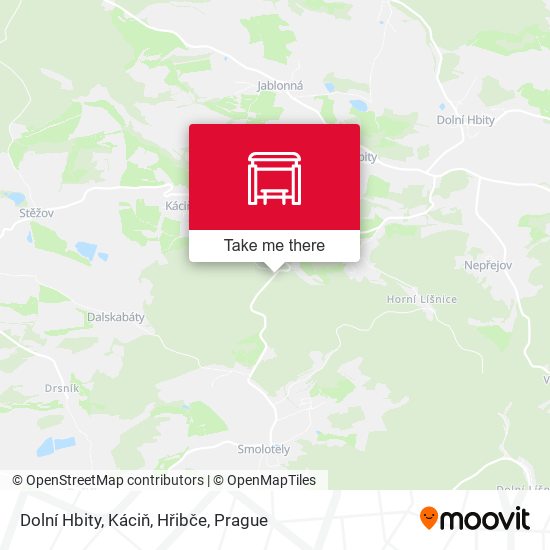 Dolní Hbity, Káciň, Hřibče map