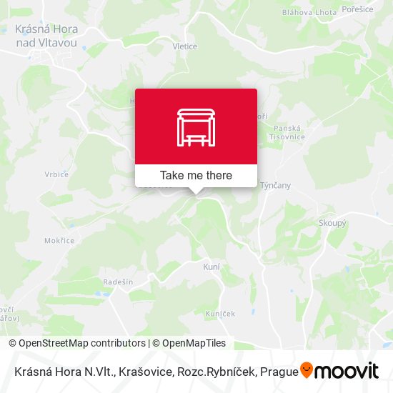 Krásná Hora N.Vlt., Krašovice, Rozc.Rybníček map