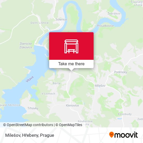 Milešov, Hřebeny map