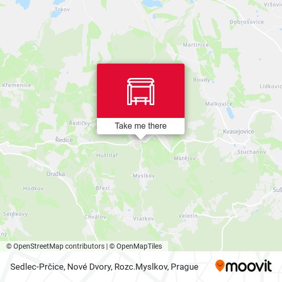 Карта Sedlec-Prčice, Nové Dvory, Rozc.Myslkov