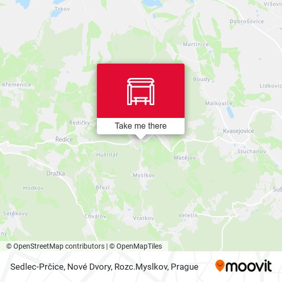 Sedlec-Prčice, Nové Dvory, Rozc.Myslkov map