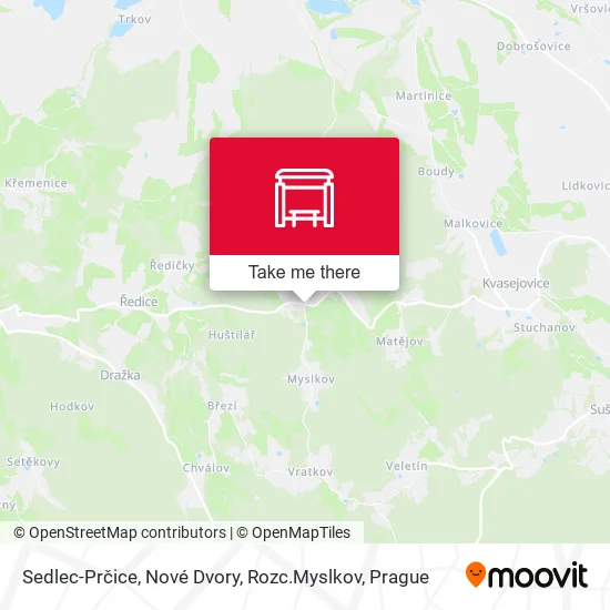Карта Sedlec-Prčice, Nové Dvory, Rozc.Myslkov