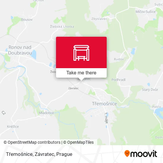 Карта Třemošnice, Závratec