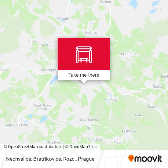 Карта Nechvalice, Bratříkovice, Rozc.