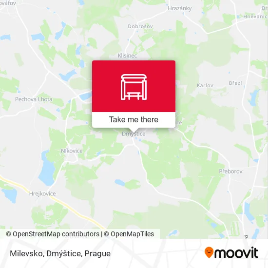 Карта Milevsko, Dmýštice