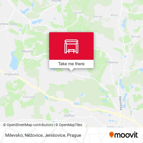 Milevsko, Něžovice, Jenišovice map