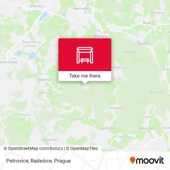 Карта Petrovice, Radešice