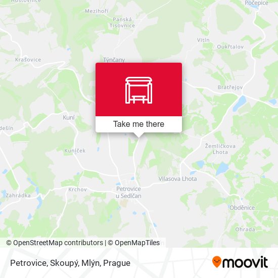 Petrovice, Skoupý, Mlýn map
