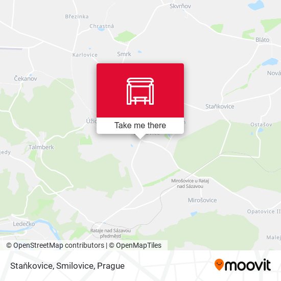 Карта Staňkovice, Smilovice