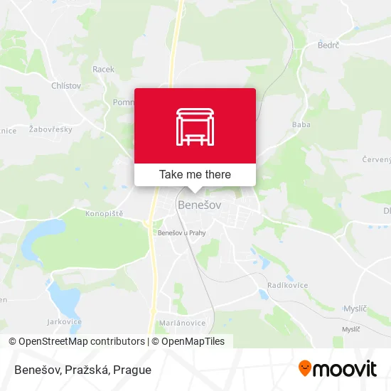 Карта Benešov, Pražská