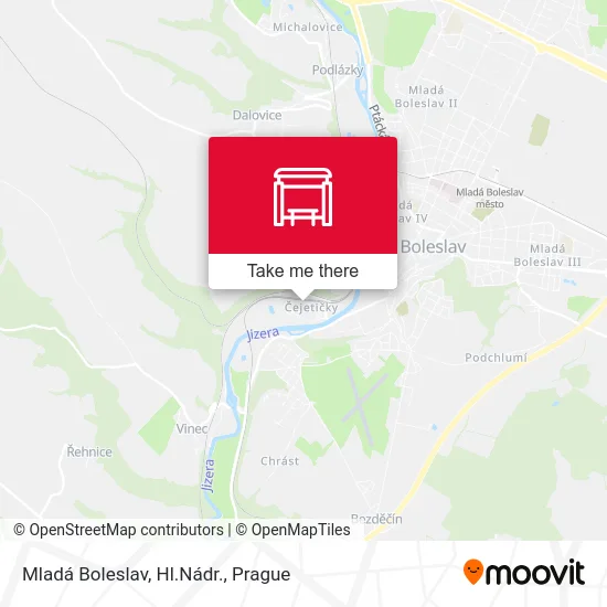 Карта Mladá Boleslav, Hl.Nádr.